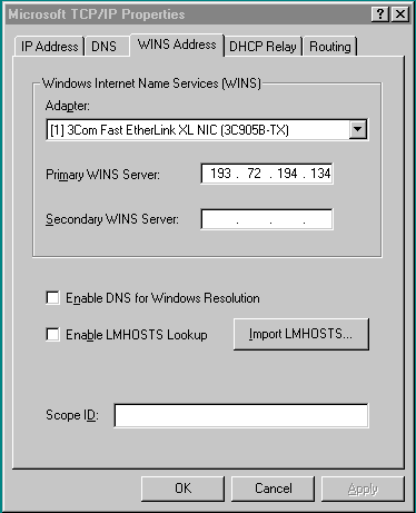 Konfiguration des SAMBA Clients